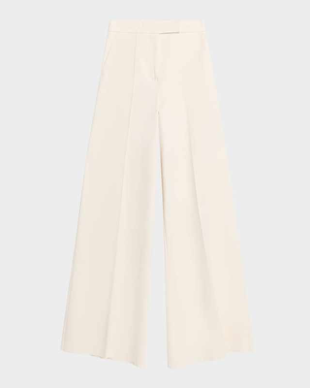 Cotton Wide-Leg Tailored Pants